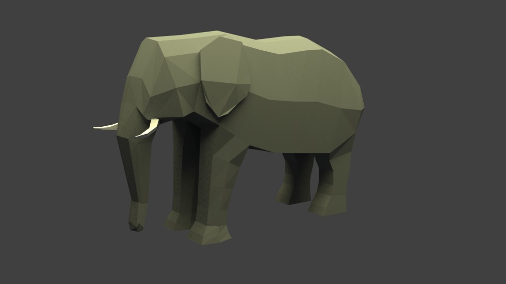 Low Poly Elephant preview image 2